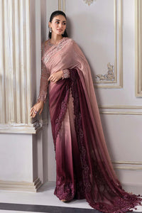 MARIA.B EMBROIDERED 2025 Unstitched Embroidered Chiffon Saree | BD-3001